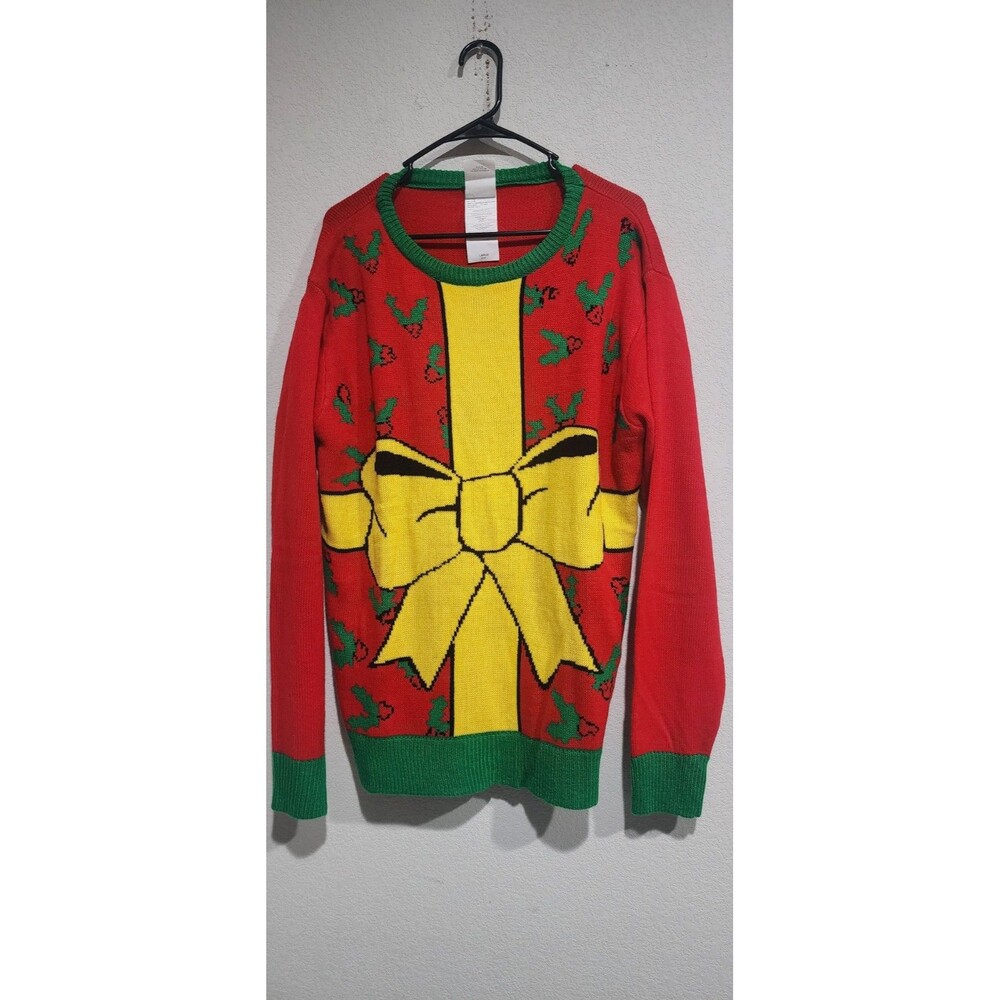 Forum Novelties All Wrapped Up Ugly Christmas Sweater Red Size L